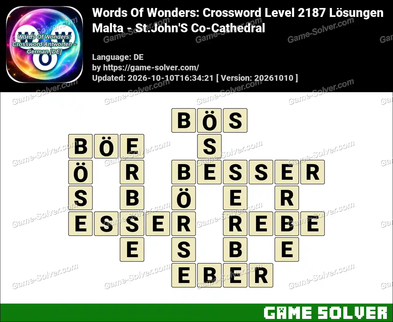 Words Of Wonders: Crossword Level 2187 Lösungen – Malta – St.John’S Co-Cathedral